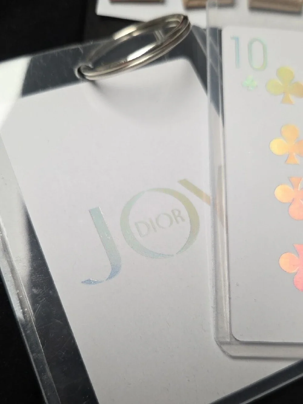Dior Black Socks and Silver Key Card Holder Set